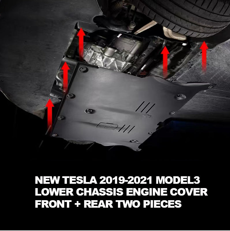 Brand New Tesla 2019-2021 Model 3 Skid plates Engine Cover Front + Rear 2Pcs Full Set