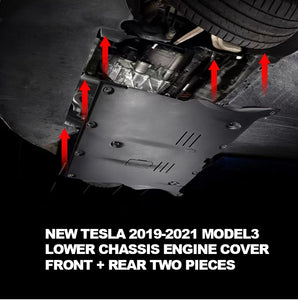 Brand New Tesla 2019-2021 Model 3 Skid plates Engine Cover Front + Rear 2Pcs Full Set