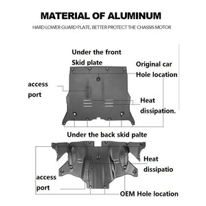 Brand New Tesla 2019-2021 Model 3 Skid plates Engine Cover Front + Rear 2Pcs Full Set