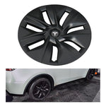 Load image into Gallery viewer, Brand New 2019-2022 Tesla Model Y Wheel Hub Caps Wheel Covers 19&quot; With White Printed Tesla Logo
