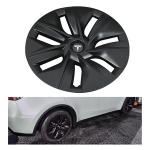 Brand New 2019-2022 Tesla Model Y Wheel Hub Caps Wheel Covers 19" With White Printed Tesla Logo