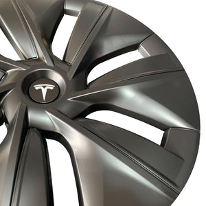 Brand New 2019-2022 Tesla Model Y Wheel Hub Caps Wheel Covers 19" With White Printed Tesla Logo